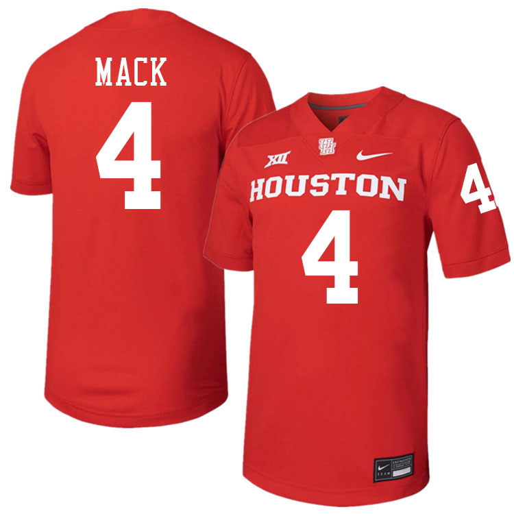 Brandon Mack Houston Jersey,Houston Cougars #4 Brandon Mack Jersey Youth College Uniforms-Red